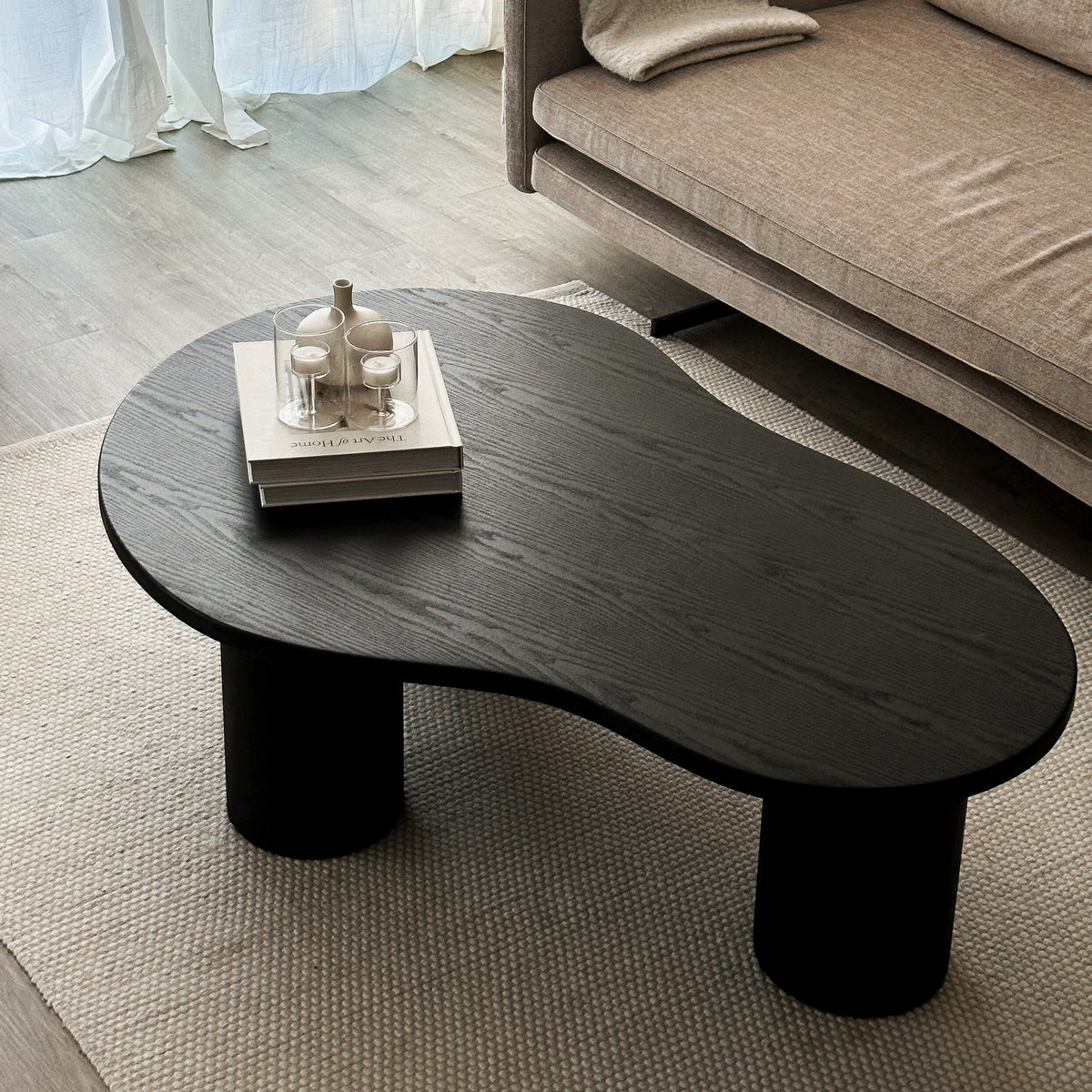 Savanna - Large Black Wooden Irregular Coffee Table