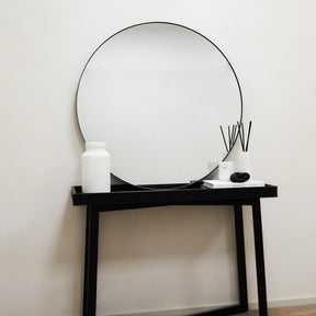 Theo - Black Round Metal Large Wall Mirror 100cm x 100cm