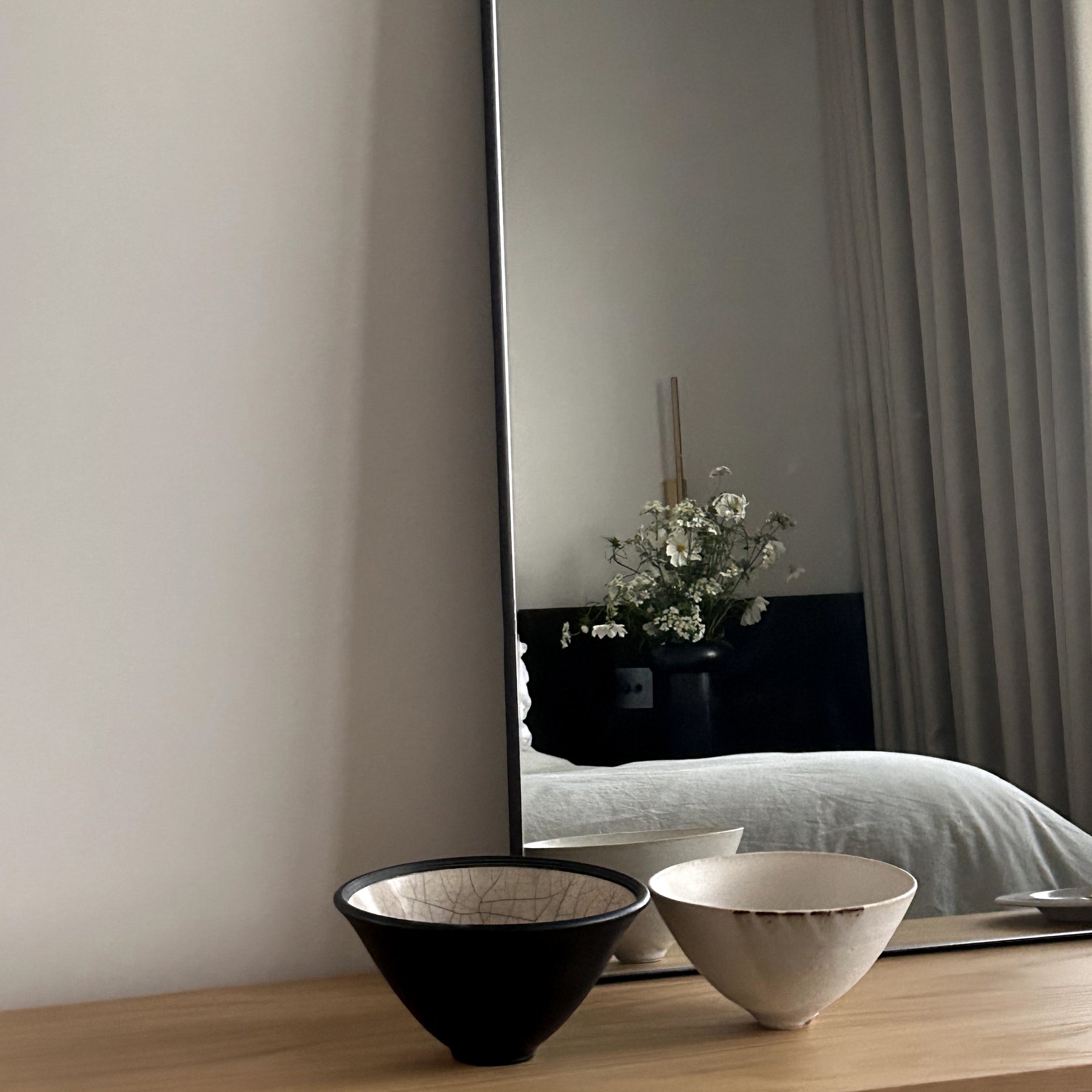 Theo - Black Rectangular Metal Large Wall Mirror 120cm x 90cm