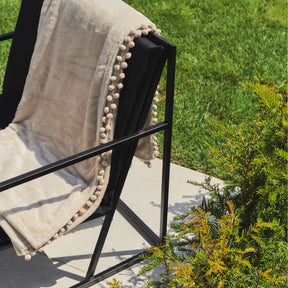 Rounded Black Modern Garden Chair with shawl