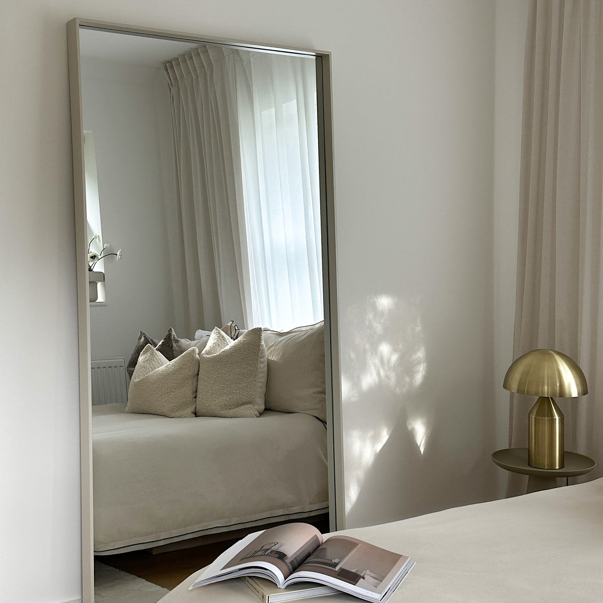 Valeria - Full Length Ecru Large Metal Mirror 190cm x 70cm