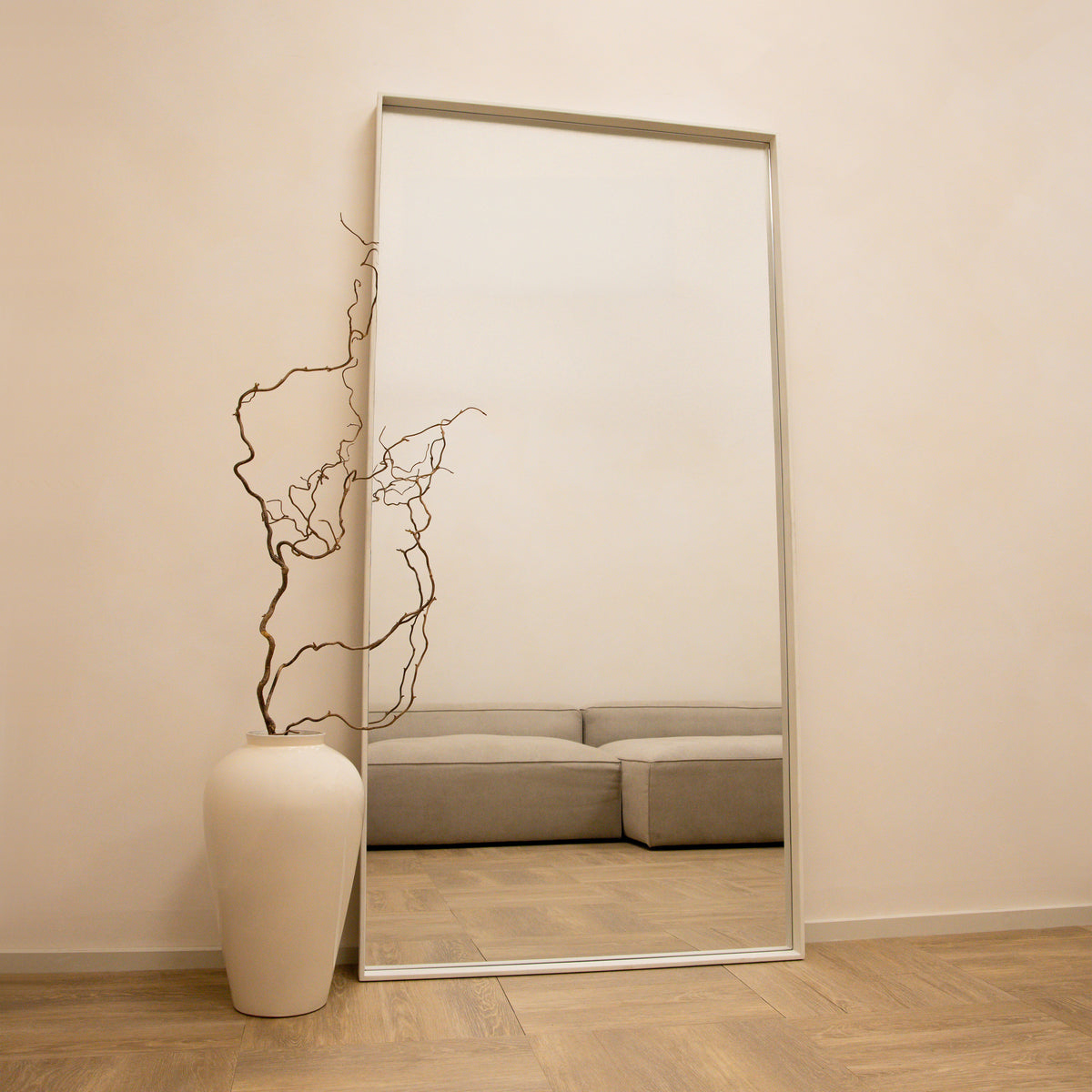 Valeria - Full Length Ecru Large Metal Mirror 180cm x 90cm