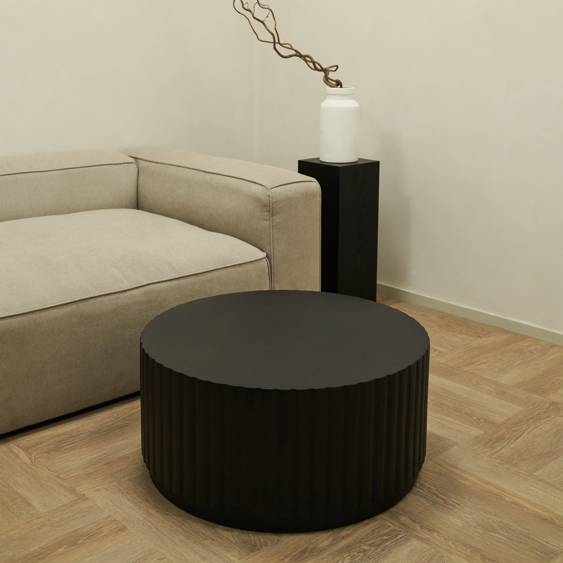 Massimo - Minimal Onyx Ribbed Coffee Table Large