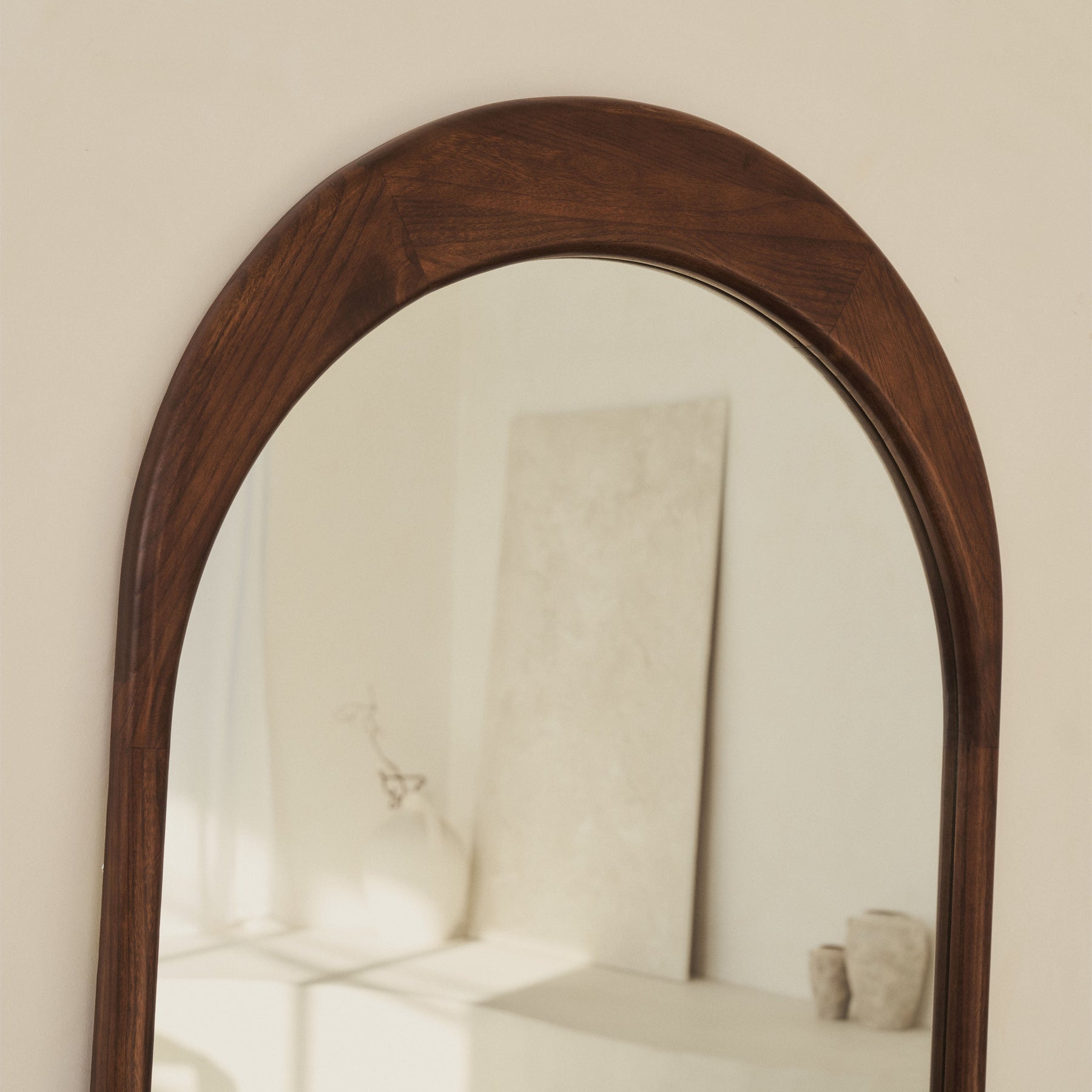 Lingotto - Extra Large Full Length Dark Wood Arched Mirror 190cm x 90cm