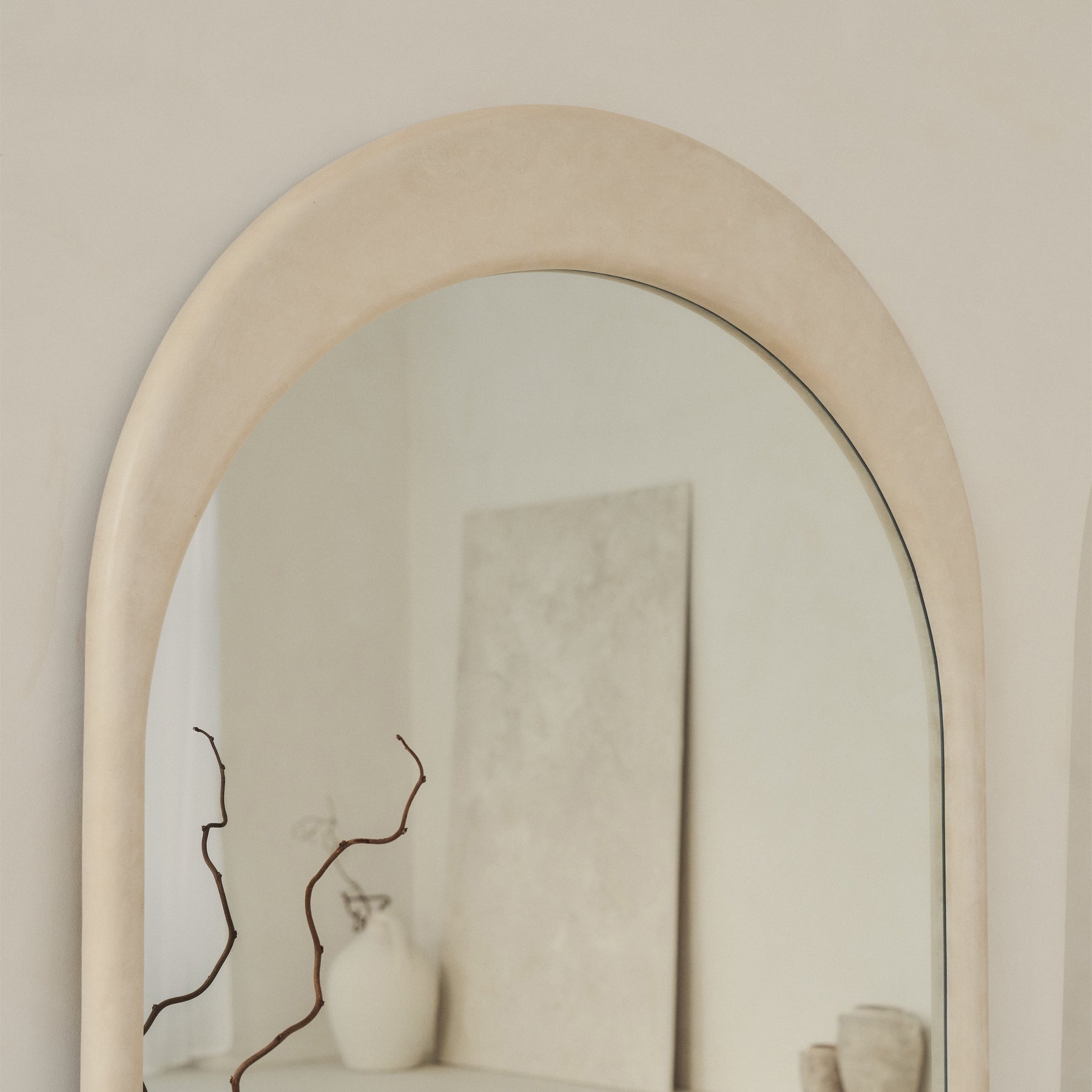 Lingotto - Extra Large Full Length Concrete Arched Mirror 190cm x 90cm