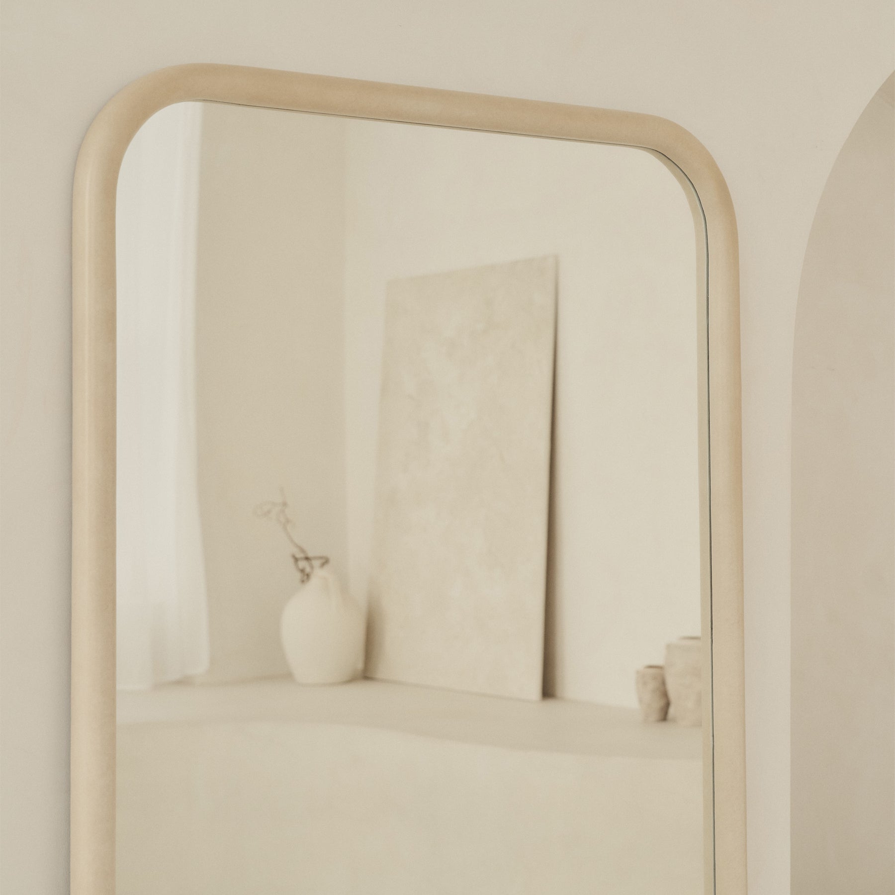 Amora - Large Full Length Rectangular Concrete Mirror 180cm x 90cm