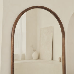 Amora - Extra Large Full Length Arched Warm Wood Mirror 190cm x 100cm