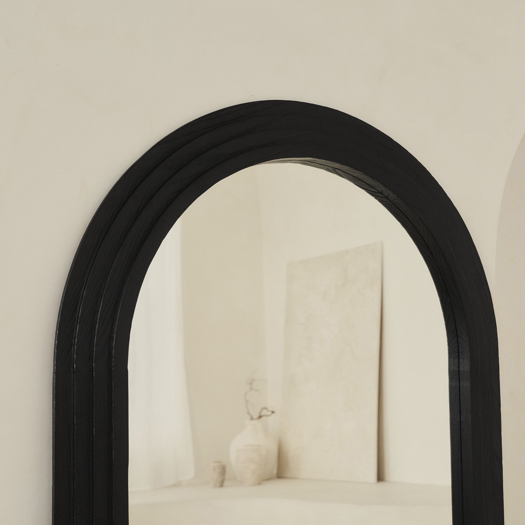 Luciana - Full Length Arched Charred Black Mirror 180cm x 110cm