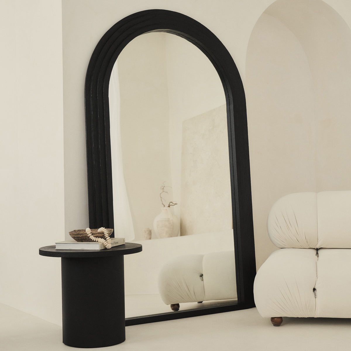 Luciana - Full Length Arched Charred Black Mirror 180cm x 110cm