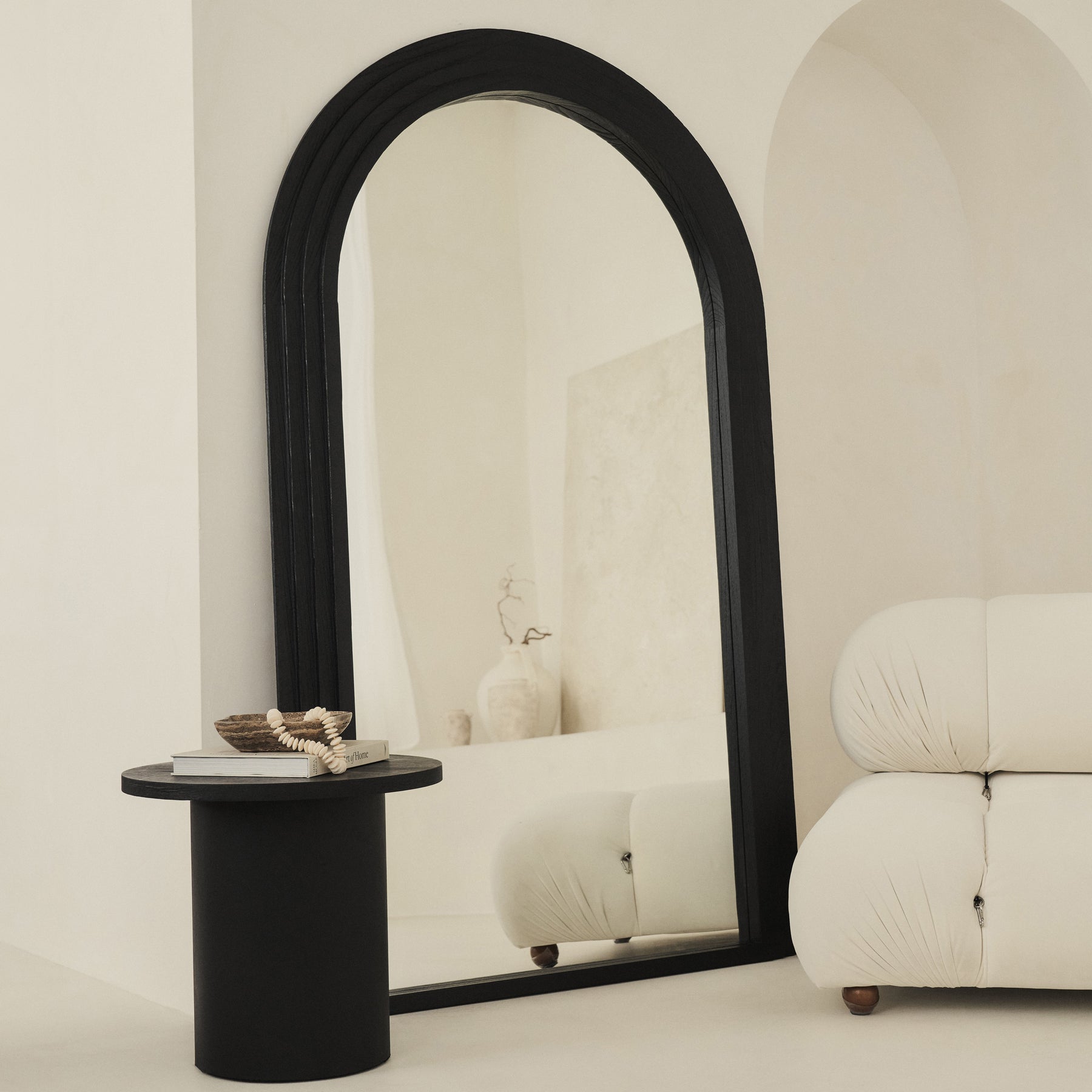 Luciana - Full Length Arched Charred Black Mirror 180cm x 110cm