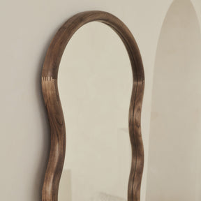 Isadora - Large Full Length Warm Wood Wave Mirror 176cm x 80cm