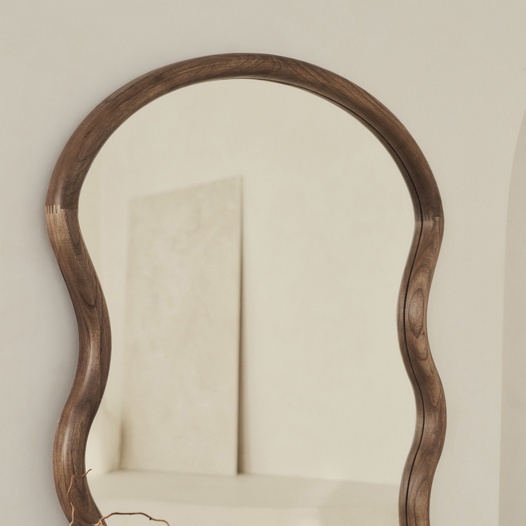 Isadora - Large Full Length Warm Wood Wave Mirror 176cm x 80cm