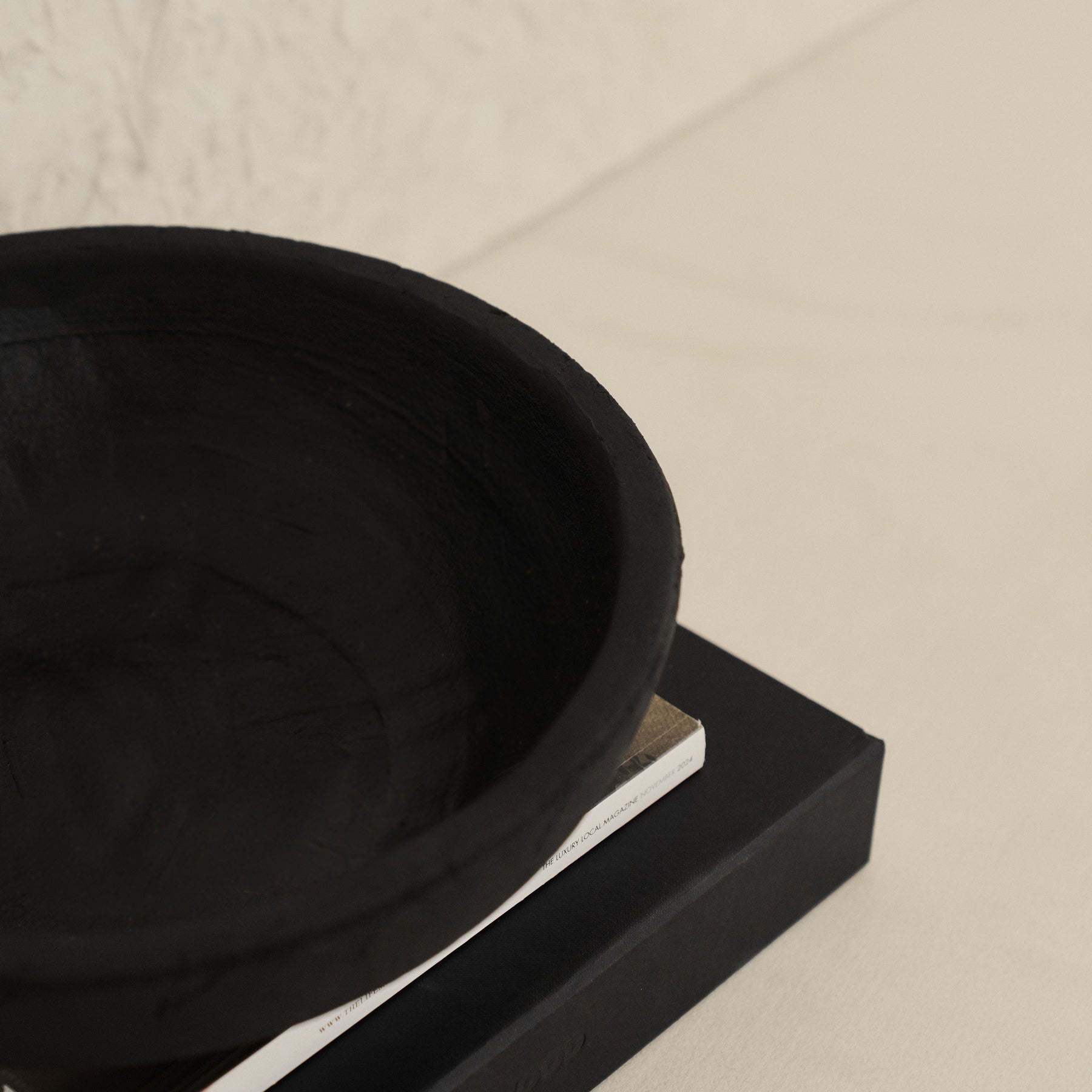 Matera - Large Black Textured Terracotta Bowl