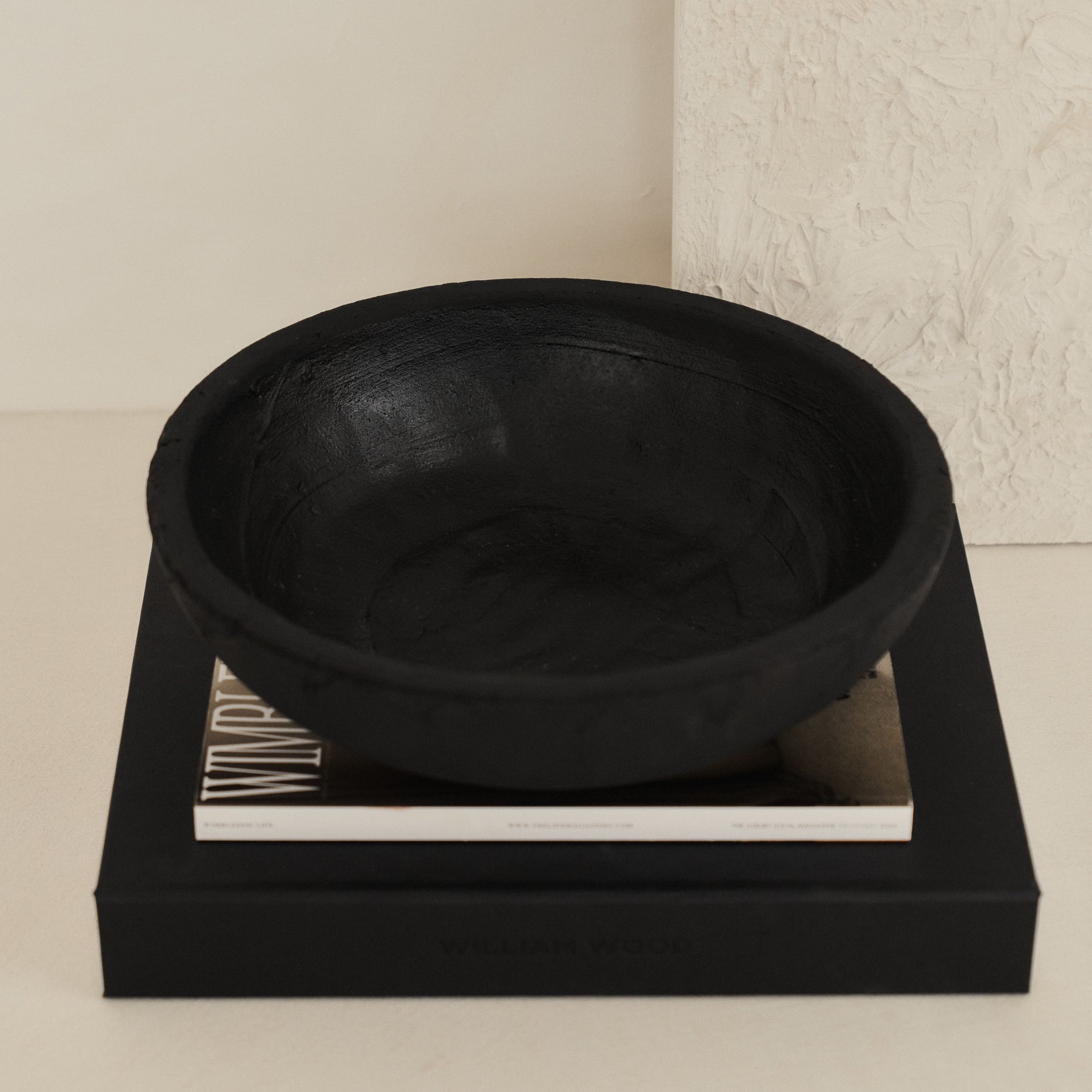 Matera - Large Black Textured Terracotta Bowl