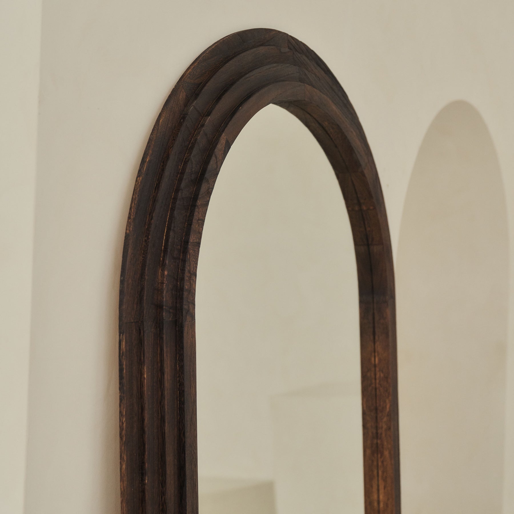 Luciana - Full Length Arched Charred Wood Mirror 200cm x 104cm