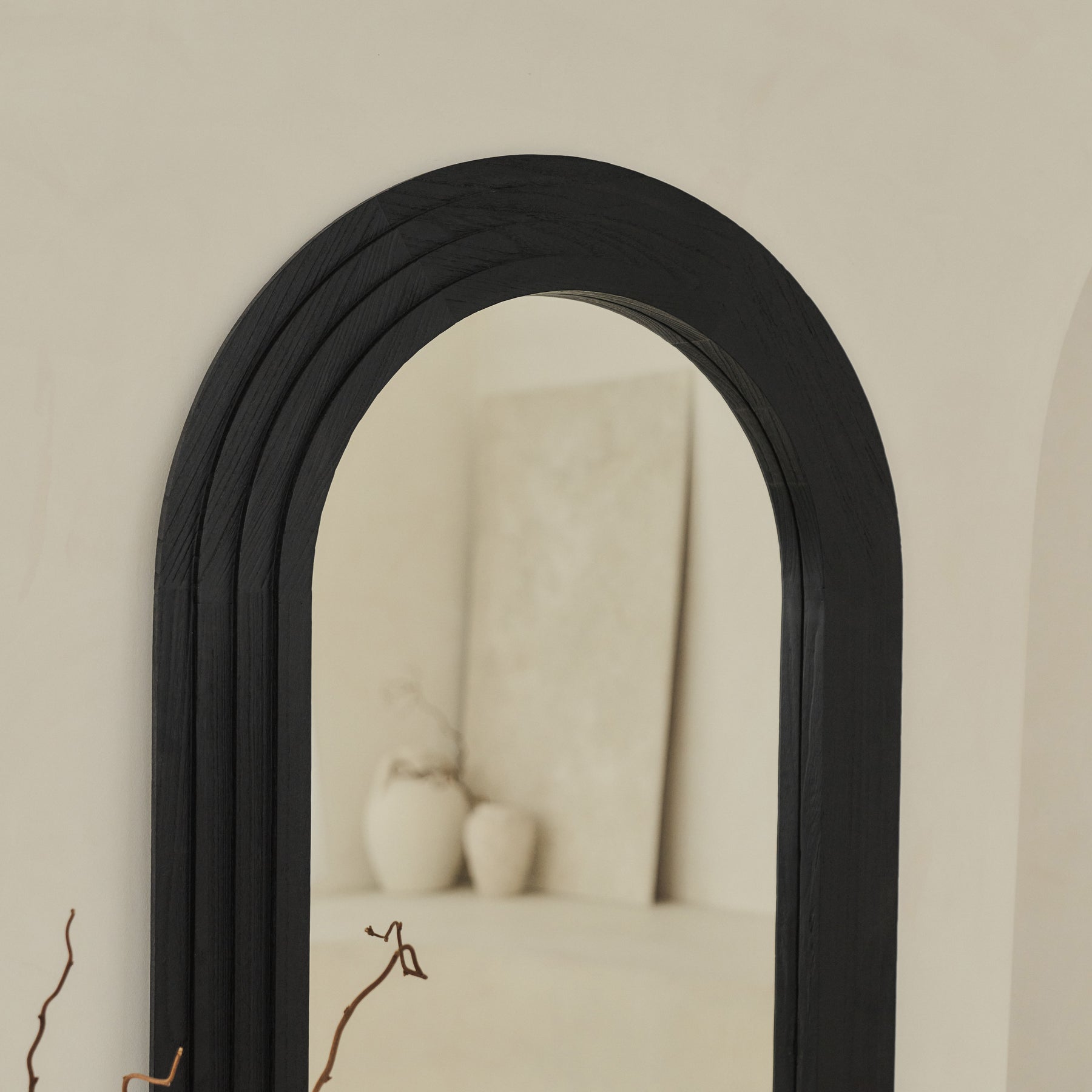 Luciana - Full Length Arched Charred Black Mirror 180cm x 80cm