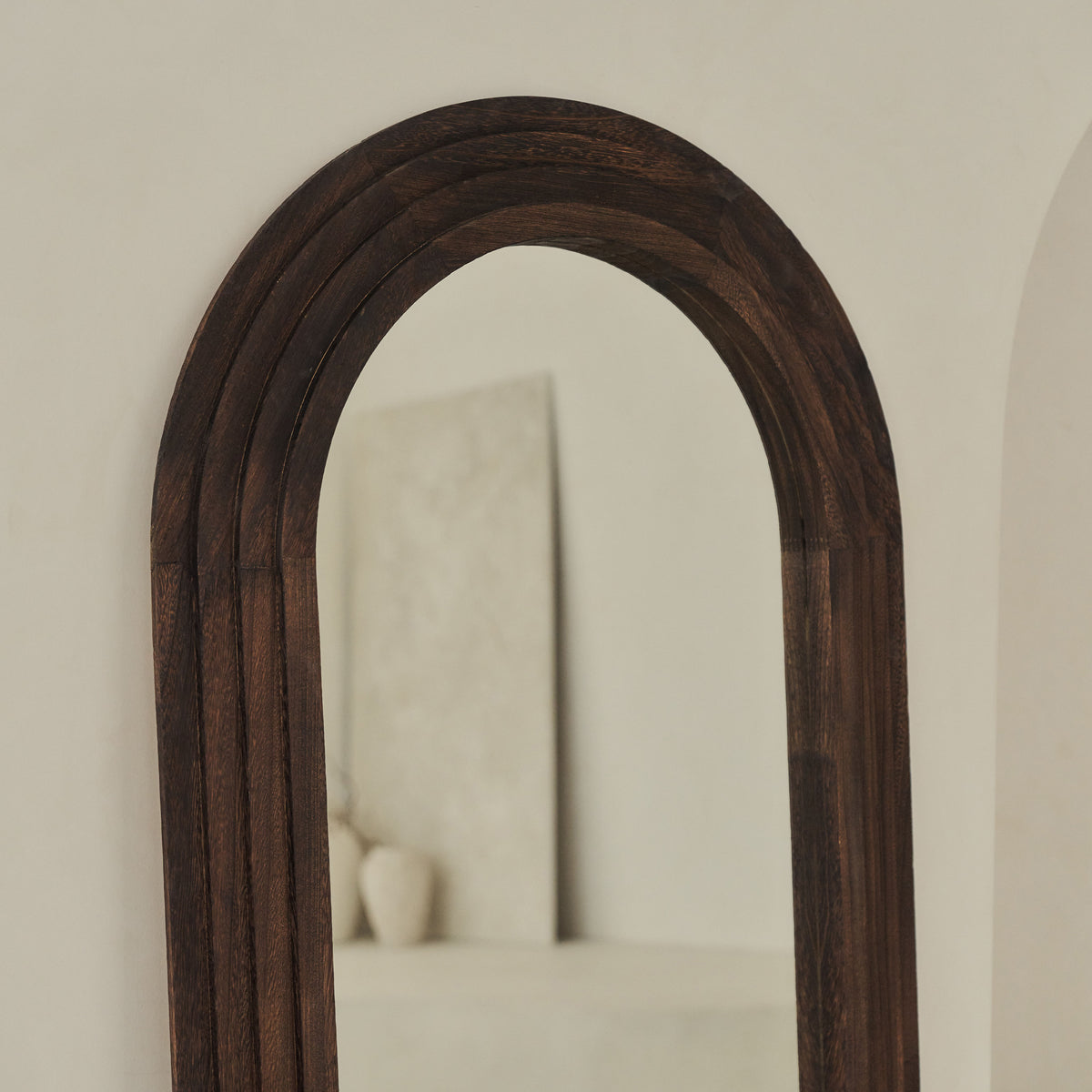 Luciana - Full Length Arched Charred Wood Mirror 180cm x 80cm