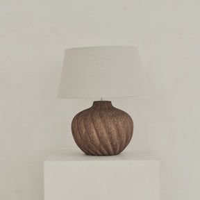 Caprera - Brown Textured Ceramic Drum Shade Table Lamp