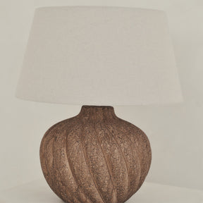 Caprera - Brown Textured Ceramic Drum Shade Table Lamp