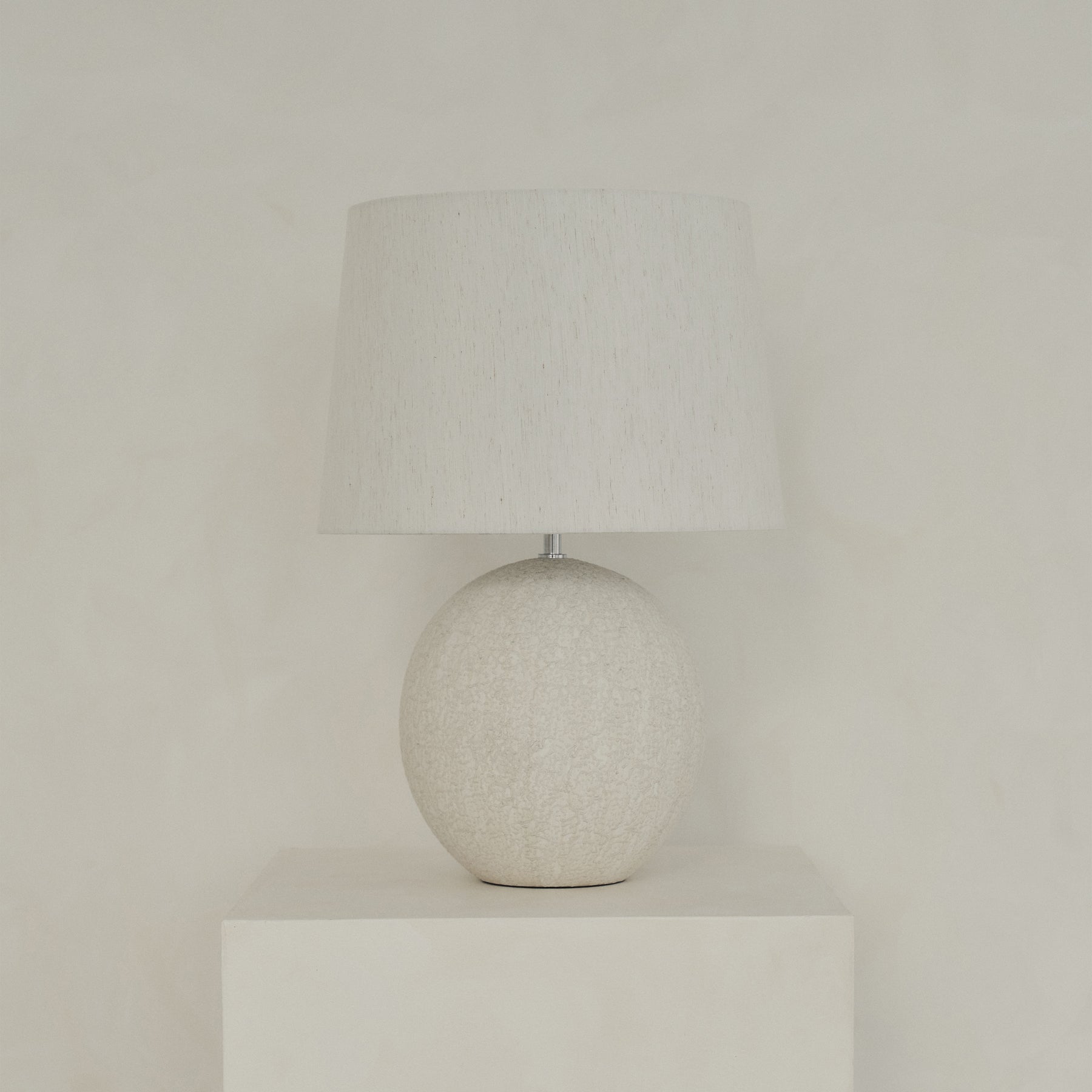 Corsica - Large Stone Ceramic Drum Shade Table Lamp