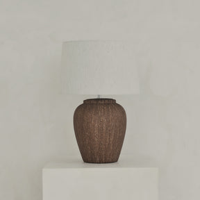 Sicily - Brown Ceramic Drum Shade Table Lamp