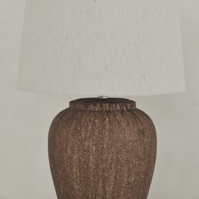 Sicily - Brown Ceramic Drum Shade Table Lamp