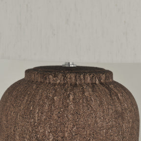 Sicily - Brown Ceramic Drum Shade Table Lamp