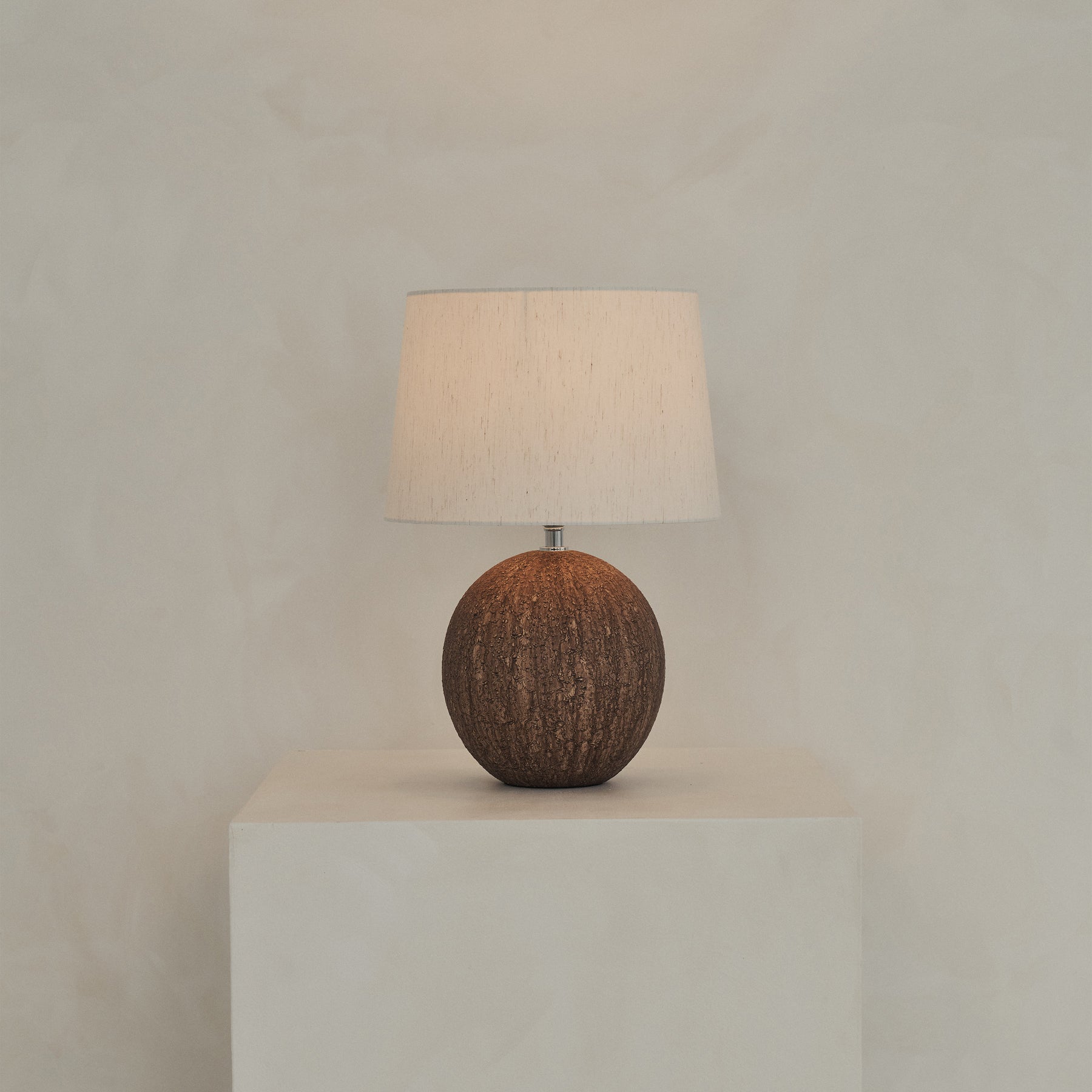 Corsica - Brown Ceramic Drum Shade Table Lamp