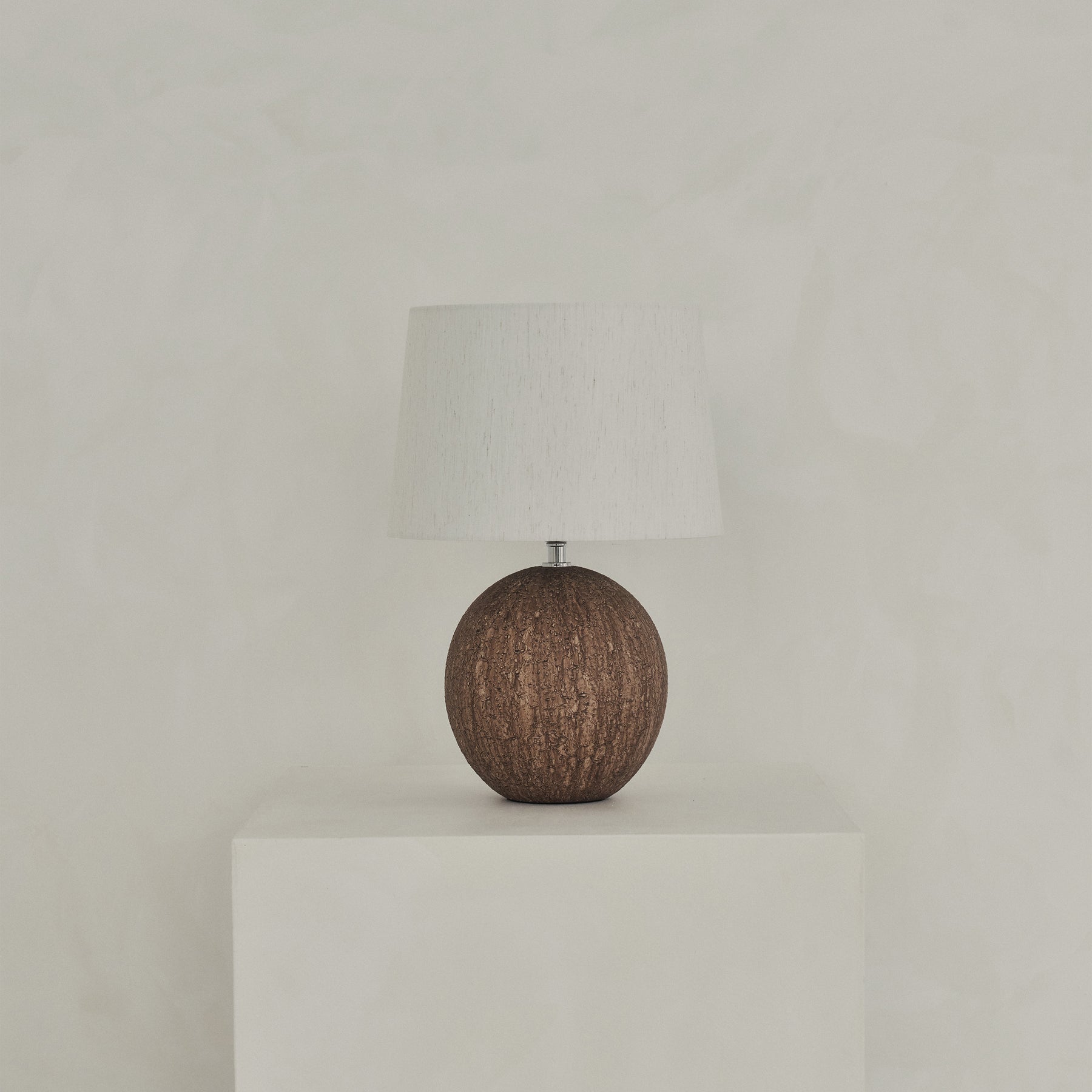 Corsica - Brown Ceramic Drum Shade Table Lamp