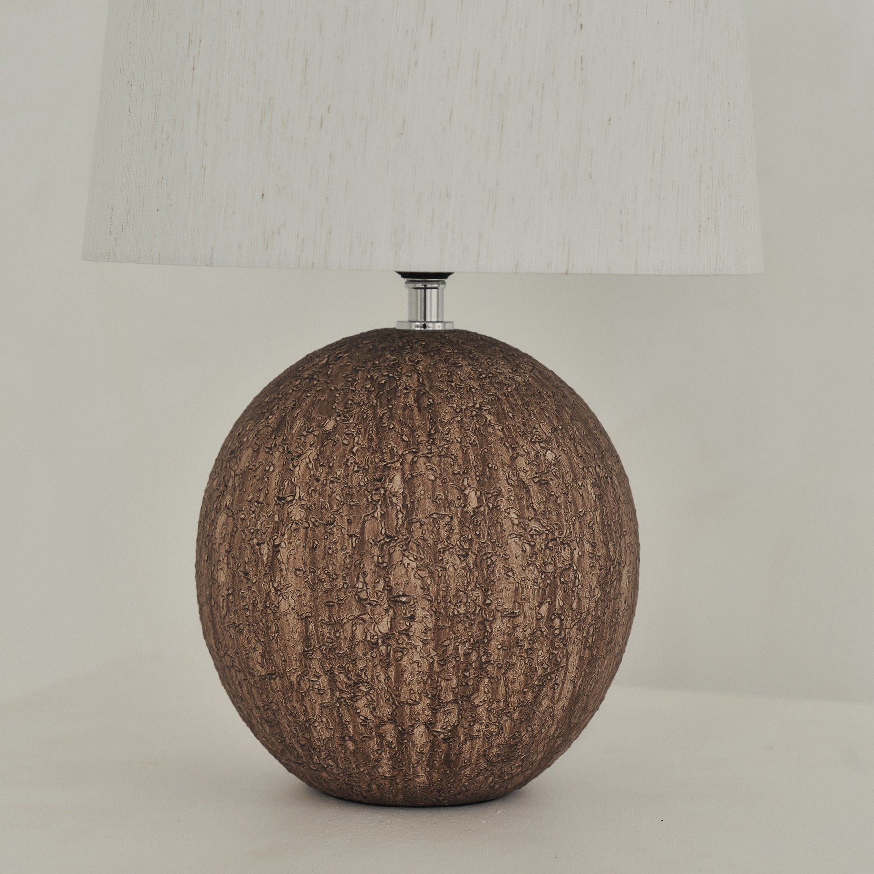 Corsica - Brown Ceramic Drum Shade Table Lamp