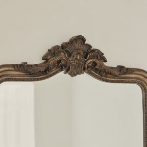 James - Large Washed Wood Arched Wall Mirror 110cm x 80cm