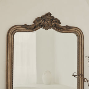 James - Large Washed Wood Arched Wall Mirror 110cm x 80cm