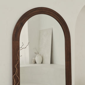 Luciano - Large Full Length Arched Dark Wood Mirror 180cm x 90cm