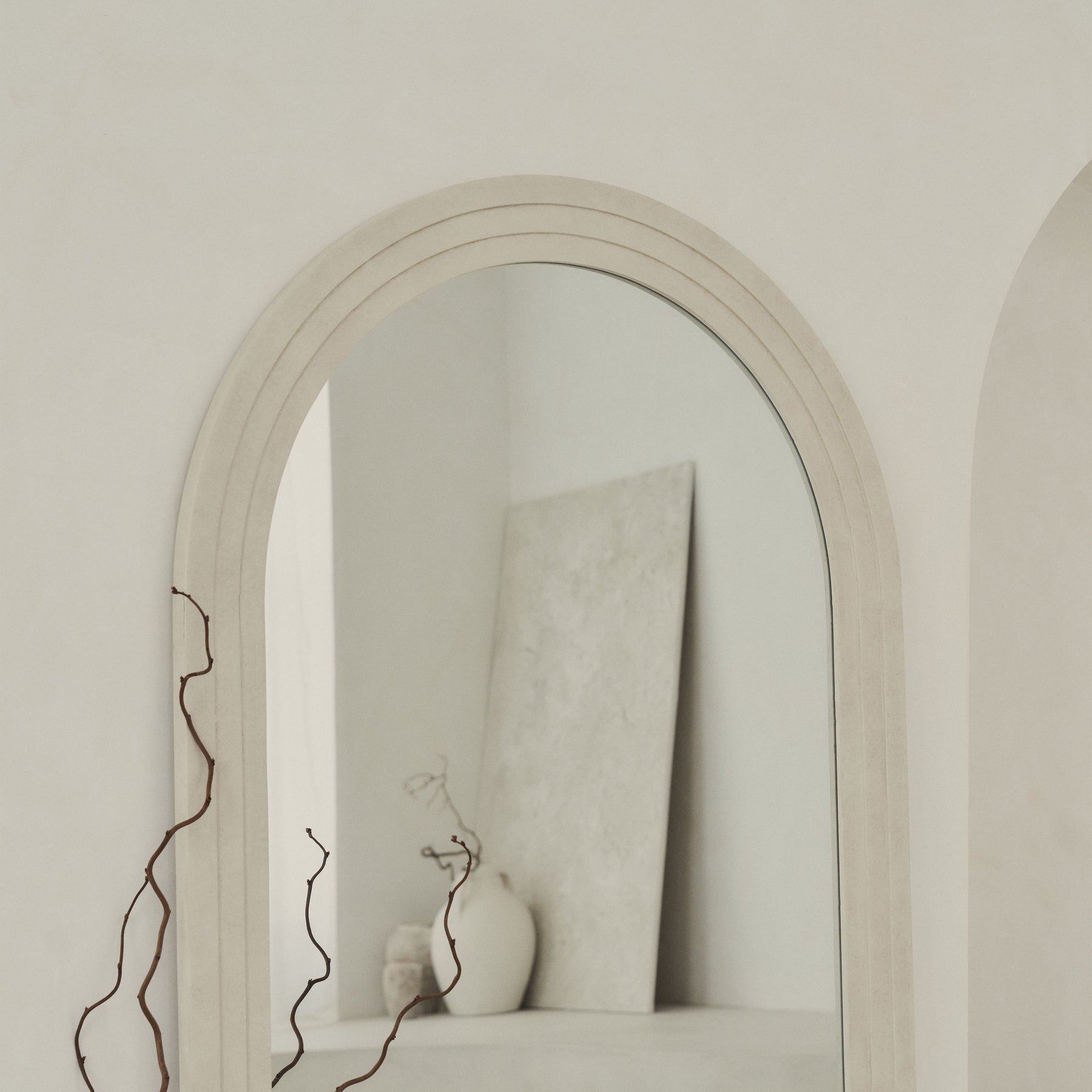 Luciano - Large Full Length Arched Concrete Mirror 180cm x 90cm