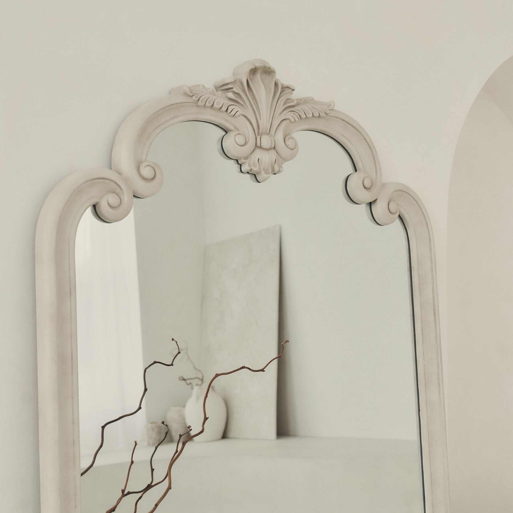 Pelazzo - Full Length Extra Large Concrete Ornate Mirror 185cm x 104cm