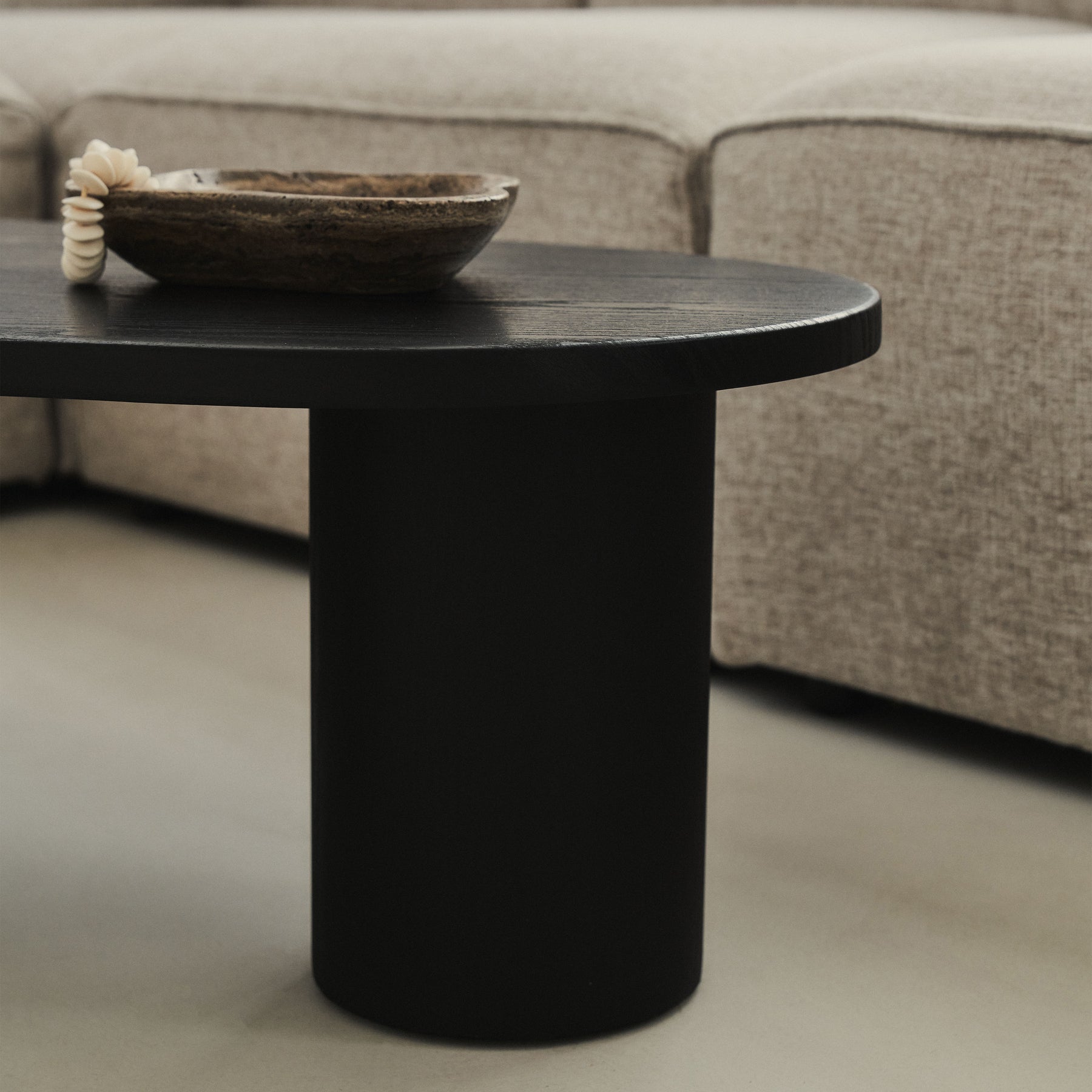 Savanna - Large Black Wooden Irregular Coffee Table