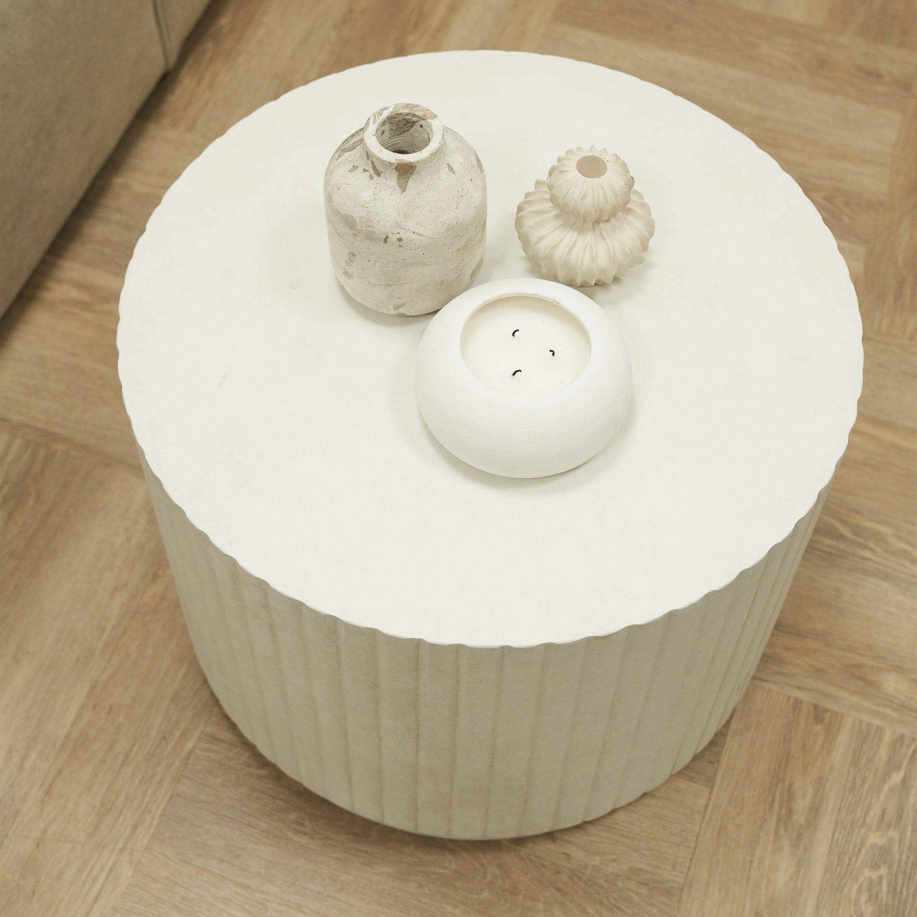 Massimo - Minimal Concrete Ribbed Coffee Table