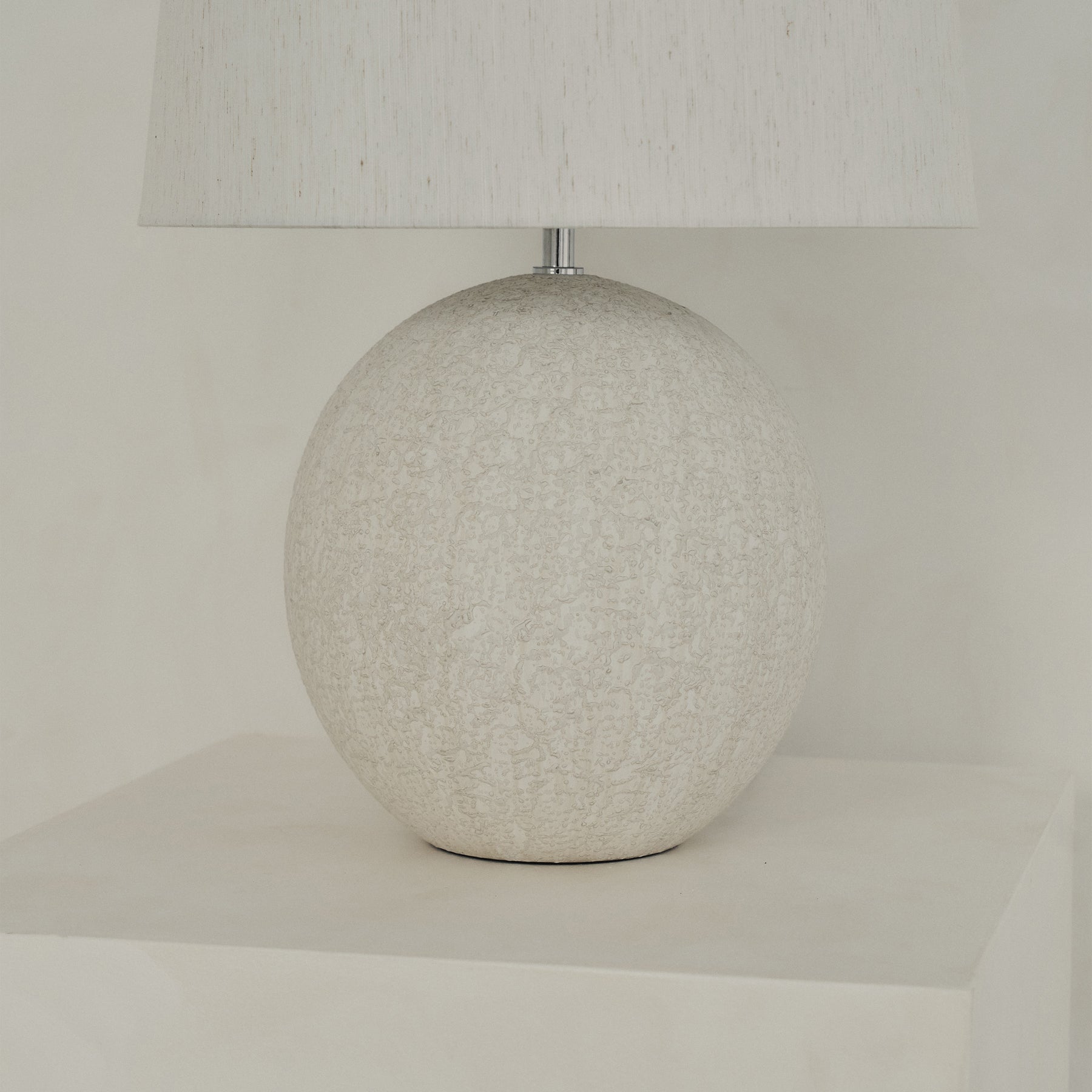 Corsica - Large Stone Ceramic Drum Shade Table Lamp