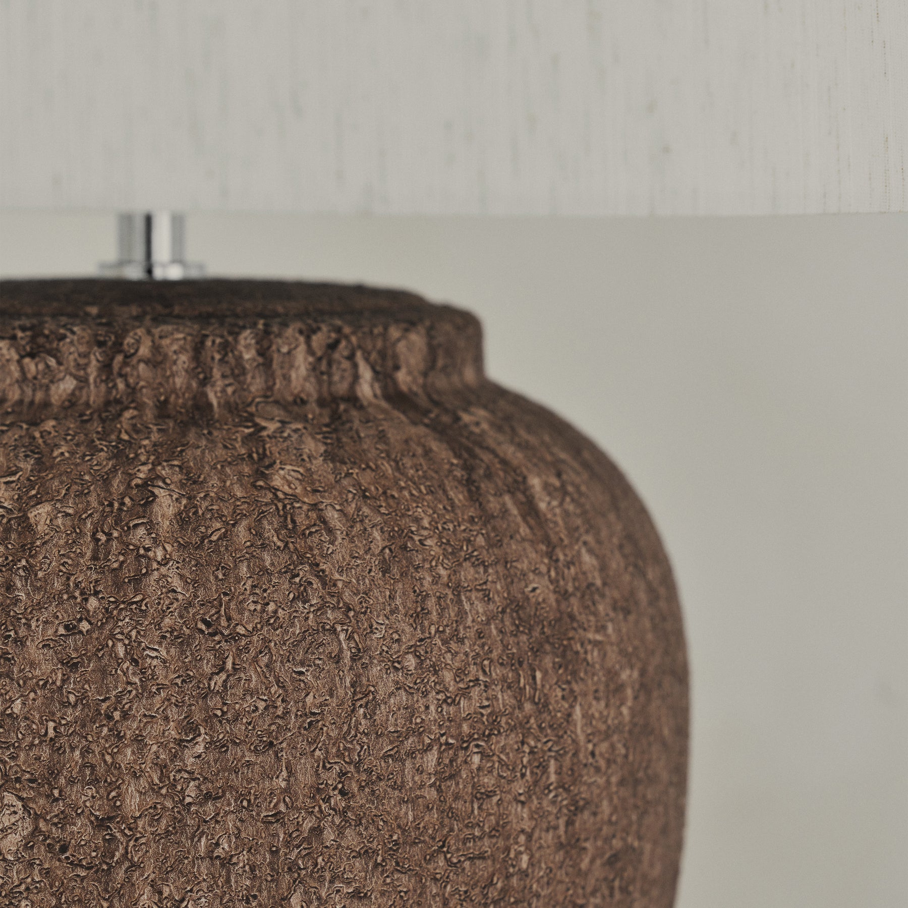 Sicily - Brown Ceramic Drum Shade Table Lamp