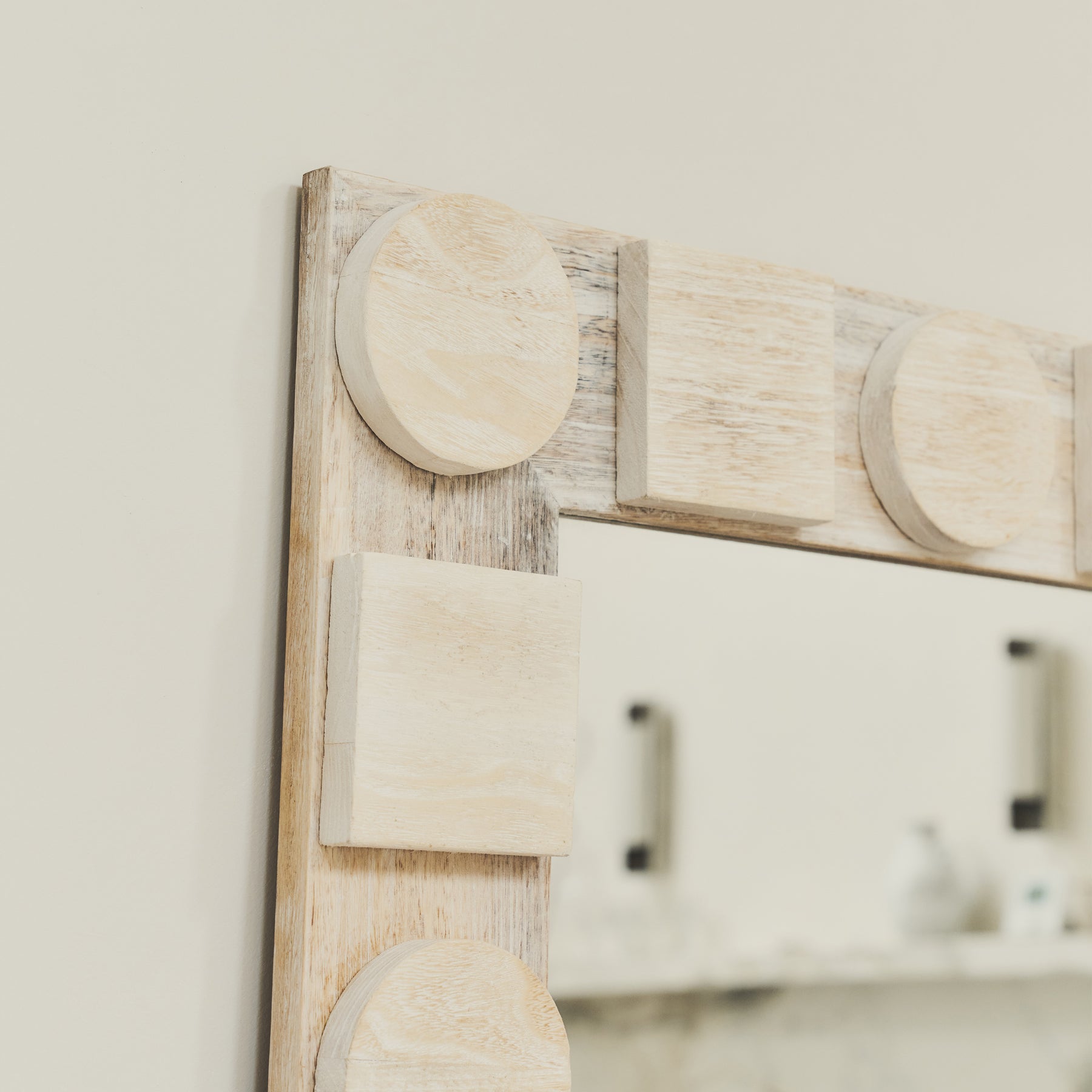 Noah - Extra Large Full Length White Washed Wood Mirror 186cm x 99cm