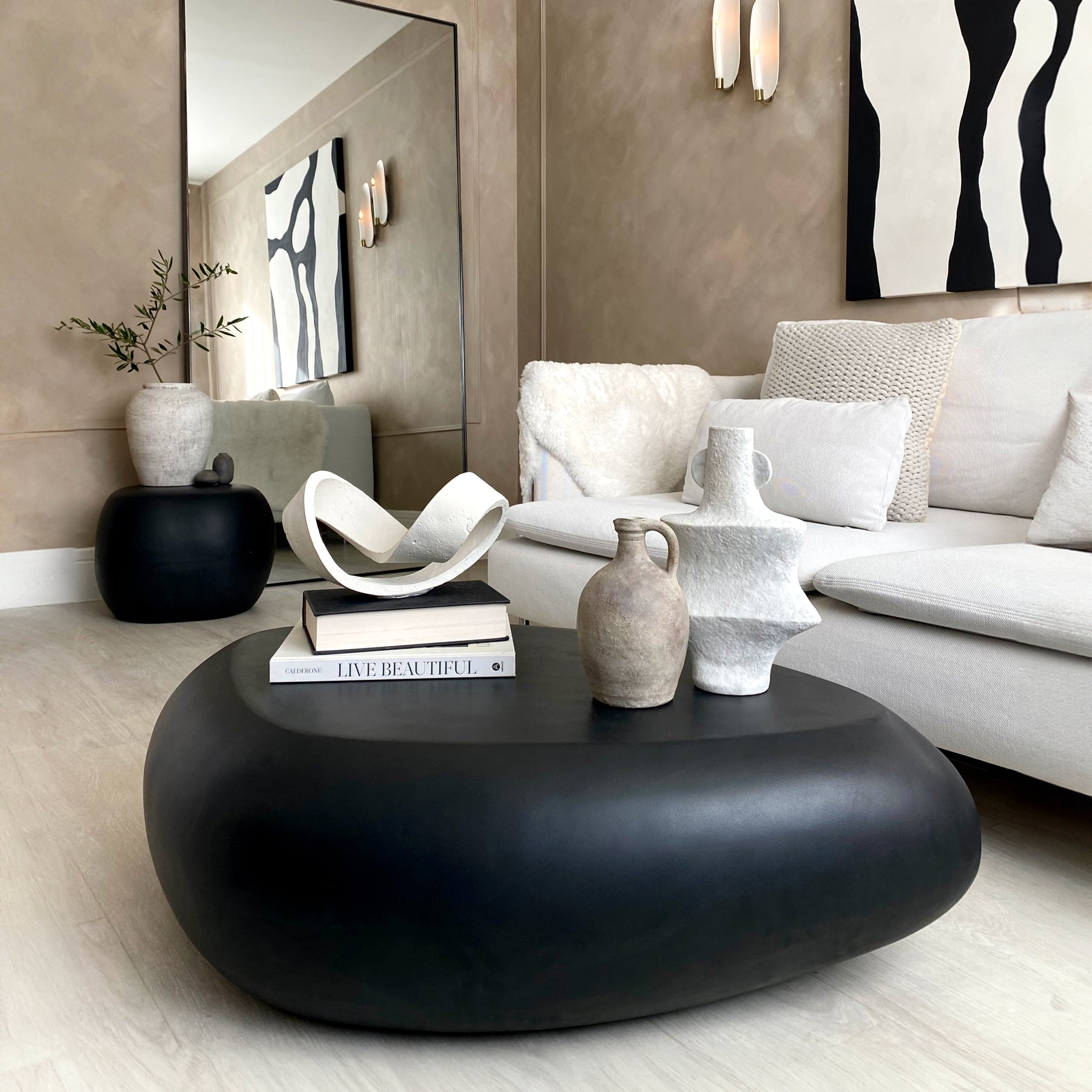 Zola - Minimal Onyx Pebble Coffee Table Extra Large