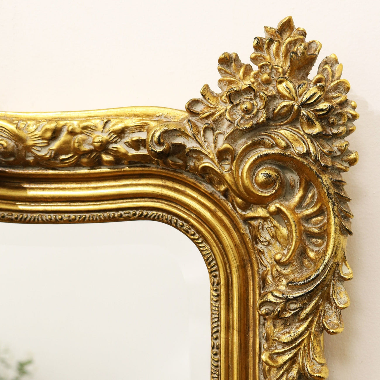 Gold Arched Ornate Overmantle Mirror 109cm x 100cm - Francesca