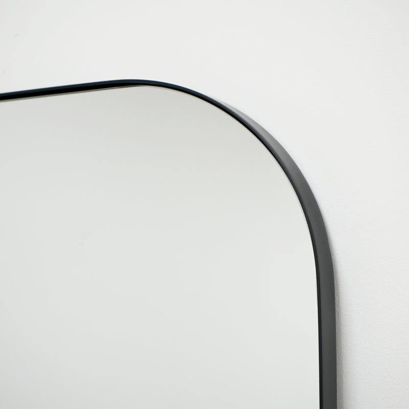 Full Length Black Curved Metal Extra Large Mirror 200cm x 120cm - Theo