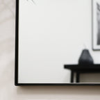 Full Length Black Rectangular Large Metal Mirror 150cm x 60cm - Theo