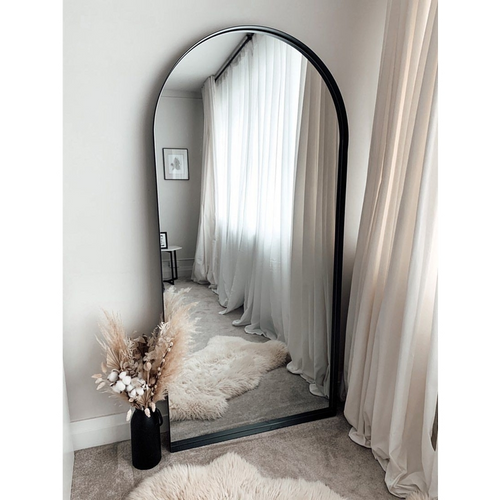 Full Length Arched Black Large Metal Mirror 170cm X 80cm - Arcus