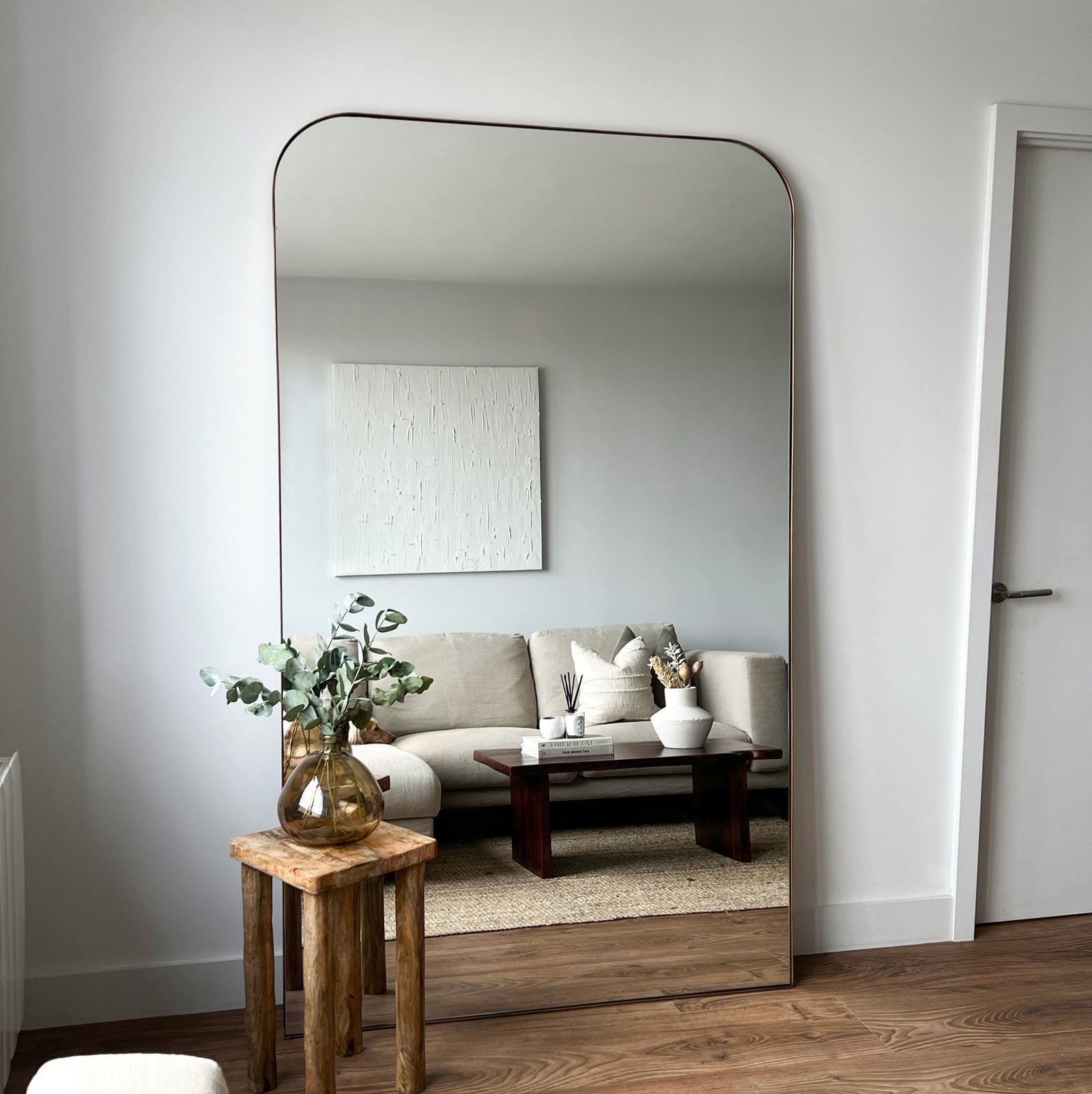 Full Length Gold Extra Large Metal Mirror 200cm x 120cm - Theo